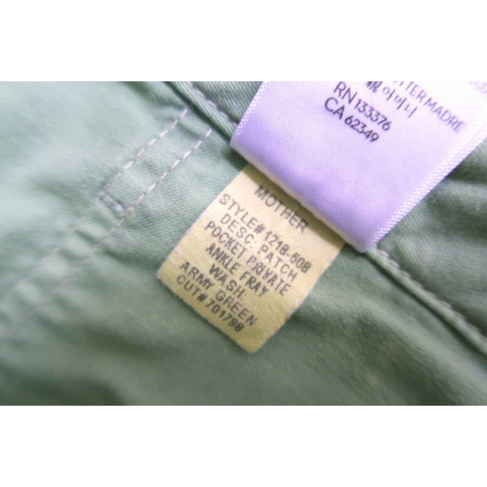 MOTHER DENIM Patch Pocket Private Jean Twill Cargo Pant Army Green FWRD 27 $276 - Picture 8 of 9